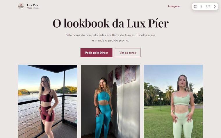 Primeira tela da proposta 2, Lookbook